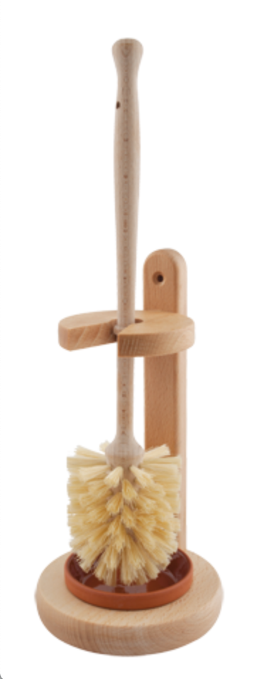 Wooden toilet sale brush and holder